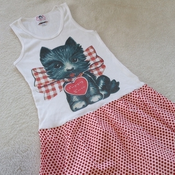 Boutique Other - Girls Valentines Red & White Polka Dot Tank Top Puppy Love Sundress